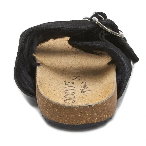 SUEDE LEATHER UPPED BUCKLE SANDAL WITH FAUX FUR LINING COMFORTABLE - Picture 3 of 6